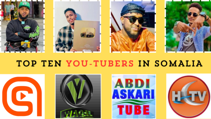 Top 10 Youtubers in Somalia